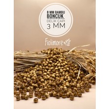 FioliMore 8 mm Bambu Boncuk (25 gr 160 Adet) Delik Çapı 3 mm Makrome Takı Tasarım Hobi Boncuğu