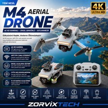 Zorvix Tech M4 4K Hd Kameralı Drone Katlanabilir Wifi Fpv Engel Sensörlü Uzaktan Kumandalı
