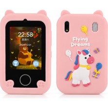 Bubitechh C13 Çocuk Için Fotoğraf Makinesi Telefon Görünümlü Dijital Kamera Video Kameralı Müzik Oyun El Feneri Pembe