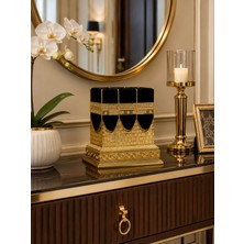 Mis Kitchen Kabe Biblosu Gold Kadife Kumaş Kaplamalı Polyester Dekoratif Masa Üstü Biblo 15X15 cm