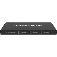 Dark 4x4 HDMI Matrix Switch - 18GBPS, 4 Giriş/4 Çıkış, 4K-2K@60Hz, Hdcp 2.0b, HDR10+, Dolby Truehd, Alüminyum Kasa, Kumandalı Profesyonel HDMI Matrix Switch (DK-HD-MW4X4)