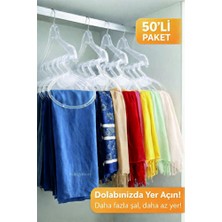 Empressco 50’li Dar Şeffaf Eşarp Askısı, Dolap Içi Şal Düzenleyici Seti
