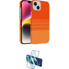 Marsilyan™- iPhone 14 Kılıf Doruk Serisi - Siyah 3D Antistatik Cam Ekran Koruyucu