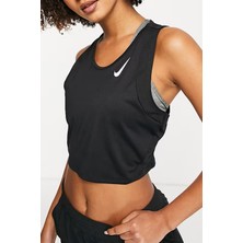 Nike Dri Fit Fast Crop Womens Tank Kadın Crop Koşu Atleti Siyah