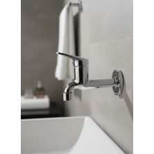 Ralken Lavabo Tuvalet Wc Bahçe Musluğu Krom Aç Kapa Tekli Duvardan Uzun Musluk