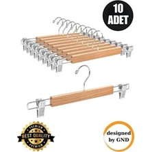 Empressco 10'lu Ahşap Etek Askısı, Mandallı, Şık ve Kullanışlı Askı Seti