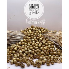 FioliMore 10 mm Bambu Boncuk (25 gr 80 Adet) Delik Çapı 3 mm Makrome Takı Tasarım Boncuğu