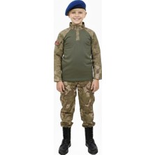 Nazlyna Yeni Tip Kamuflaj Tsk Combatlı 1-8 Yaş Çocuk Asker Kostümü