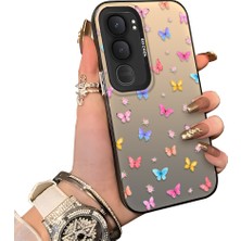 HONTINGA Vivo Y31 5g ile Uyumlu Kılıf Silikon Kenar Sert Arka Kamera Koruyucu Basitlik Anti Düşme Kamera Korumalı Kelebek Desen Couple Telefon Kılıfı Kadın ve Erkek Için Uygundur K1-1609