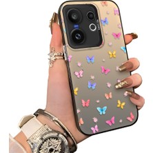 HONTINGA Vivo X200 Fe ile Uyumlu Kılıf Silikon Kenar Sert Arka Kamera Koruyucu Basitlik Anti Düşme Kamera Korumalı Kelebek Desen Couple Telefon Kılıfı Kadın ve Erkek Için Uygundur K1-1609