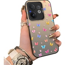 HONTINGA Vivo V60 5g ile Uyumlu Kılıf Silikon Kenar Sert Arka Kamera Koruyucu Basitlik Anti Düşme Kamera Korumalı Kelebek Desen Couple Telefon Kılıfı Kadın ve Erkek Için Uygundur K1-1609