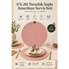 Fabrix Home 6 Adet Pembe Oval Jüt Supla / Amerikan Servis Lux Sunum Tabak Altlığı