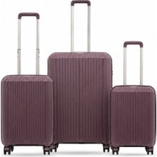 Ground Dikey Çizgili Sirius 3'lü Set Valiz 10728