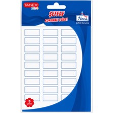 Tanex Şeffaf Korumalı Etiket 12 x 30 mm Mavi 5 Sayfa