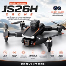 Zorvix Tech JS26H Hd Çift Kameralı Drone Optik Akış Konumlandırmalı Katlanabilir Akıllı Drone