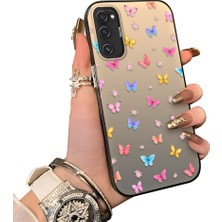 HONTINGA Samsung Galaxy S20 Fe ile Uyumlu Kılıf Silikon Kenar Sert Arka Kamera Koruyucu Basitlik Anti Düşme Kamera Korumalı Kelebek Desen Couple Telefon Kılıfı Kadın ve Erkek Için Uygundur K1-1609