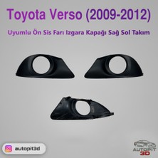 AutoPit 3D Toyota Verso (2009-2012) Uyumlu Ön Sis Farı Izgara Kapağı Takımı (Sağ + Sol)