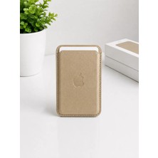 iPhone Uyumlu Silikon Magsafe Çöl Rengi Cüzdan ( Kartlık )