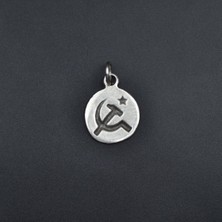 Alooya Minimal Orak Çekiç Gümüş Kaplama Kolye Ucu