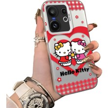 HONTINGA Vivo X200 Fe ile Uyumlu Kılıf Silikon Kenar Sert Arka Kamera Koruyucu Basitlik Anti Düşme Kamera Korumalı Kitty Desen Couple Telefon Kılıfı Kadın ve Erkek Için Uygundur K1-1611