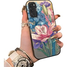 HONTINGA Samsung Galaxy S20 Fe ile Uyumlu Kılıf Silikon Kenar Sert Arka Kamera Koruyucu Basitlik Anti Düşme Kamera Korumalı Çiçekli Desen Couple Telefon Kılıfı Kadın ve Erkek Için Uygundur K1-1612