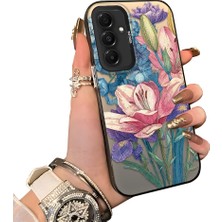 HONTINGA Samsung Galaxy A16 ile Uyumlu Kılıf Silikon Kenar Sert Arka Kamera Koruyucu Basitlik Anti Düşme Kamera Korumalı Çiçekli Desen Couple Telefon Kılıfı Kadın ve Erkek Için Uygundur K1-1612