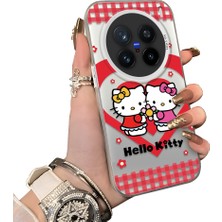HONTINGA Vivo X200 Pro ile Uyumlu Kılıf Silikon Kenar Sert Arka Kamera Koruyucu Basitlik Anti Düşme Kamera Korumalı Kitty Desen Couple Telefon Kılıfı Kadın ve Erkek Için Uygundur K1-1611