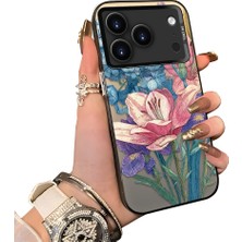 HONTINGA iPhone 17 Pro Max ile Uyumlu Kılıf Silikon Kenar Sert Arka Kamera Koruyucu Basitlik Anti Düşme Kamera Korumalı Çiçekli Desen Couple Telefon Kılıfı Kadın ve Erkek Için Uygundur K1-1612