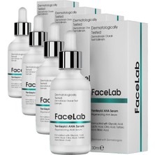 Facelab Yenileyici, Gözenek Sıkılaştırıcı ve Cilt Tonu Eşitleyici Aha Peeling Serumu 30 ml (4 Paketi)