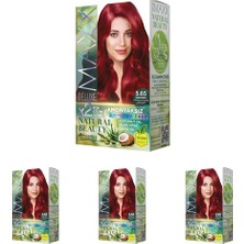 Natural Beauty Amonyaksız Set Saç Boyası 5.65 Nar Kızılı (4 Paketi)