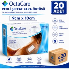 Octacare Su Geçirmez Pedli Şeffaf Pu Film Steril Yara Örtüsü 9CM×10CM (20 Adet)