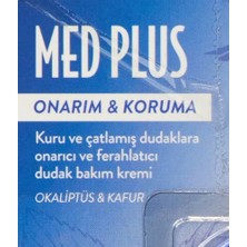 Medplus Kavanoz Kuru ve Çatlamış Dudaklara Onarıcı ve Ferahlatıcı Dudak Bakım Kremi X2