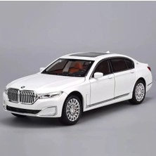 Aksoy Toys Bmw 7 Serisi Diecast Beyaz Metal Model Araba 1:24 Ölçek Işıksız