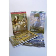 Lems Studio Artista A5 4'lü Set - Van Gogh, Monet, Degas, Klimt 200 Gr/m² Mukavva Sketchbook Eskiz Defteri