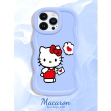 HONTINGA iPhone 13 Pro Uyumlu Kılıf Düşüme Önleyici Basitlik Anti Düşme Kamera Koruyucu Basit Mavi Yumuşak Silikon Couple Telefon Kılıfı Kedi Desen K9-0307