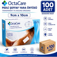 Octacare Su Geçirmez Pedli Şeffaf Pu Film Steril Yara Örtüsü 9CM×10CM (100 Adet)