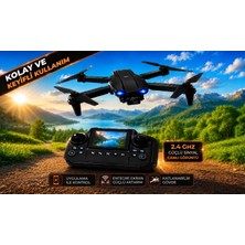 Rose Teknoloji E99 Pro 4K Hd Kamera 360 Derece Dönme Katlanabilir Gövde Çift Bataryalı   Ekranlı Kumanda Uygulama Kontrollü ve Taşıma Çantalı Drone