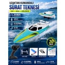 Aksoy Toys Uzaktan Kumandalı 20 Km/hız Yapan Şarjlı Sürat Teknesi 30 cm
