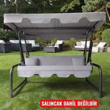 Kapella Açık Gri 3 Kişilik Bahçe Salıncağı Mindersiz Lüks Kılıf Seti Modern Tasarım 164X47