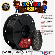 Zeyus Hobi Generic Pla Hs Hyper Speed Filament – Şeffaf Siyah | 1.75 mm | 1000 gr