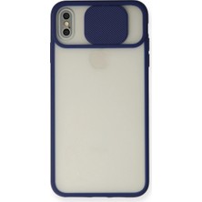 Eco Port Apple Iphone Xs Max Kılıf Palm Buzlu Kamera Sürgülü Silikon - Lacivert