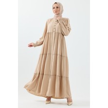 Kadeem Giyim Arel Yıldız Kumaş Ferace Bej - 422609