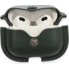 Eco Port Apple Airpods 3 (3.nesil) Çanta Deri Kılıf - Haki Yeşil