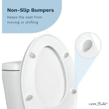 Bidet Luxe TS1008E Yavaş Kapanan, Hızlı Çıkarma Menteşeli ve Kaymaz Tamponlu Uzun Rahat Oturaklı Klozet Kapağı (Beyaz)