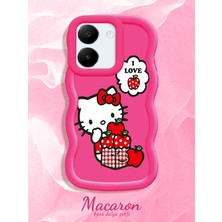 HONTINGA Vivo Y27S Uyumlu Kılıf Düşüme Önleyici Basitlik Anti Düşme Kamera Koruyucu Basit Kırmızı Yumuşak Silikon Couple Telefon Kılıfı Kedi Desen K9-0308