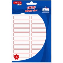 Tanex TNX-704 Şeffaf Korumalı Etiket 13 x 50 mm Kırmızı 5 Sayfa