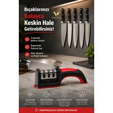 Visluna Profesyonel Bıçak Bileme Aleti Taşınabilir 3 Açılı Çelik Elmas Seramik Tungsten Bıçak Bileyici