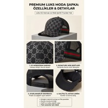 Özkurt Store Ikonik  Desenli Lüks Kanvas Snapback Şapka