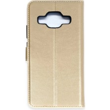 Eco Port Samsung Galaxy J5 Trend S Plus Kapaklı Kılıf - Gold
