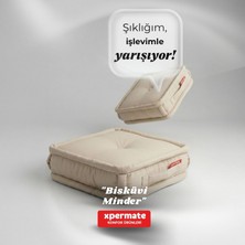 Xpermate Yer Minderi 45x45x14 cm Oturma Minderi Bahçe Minderi Balkon Takımı Minderi Bej